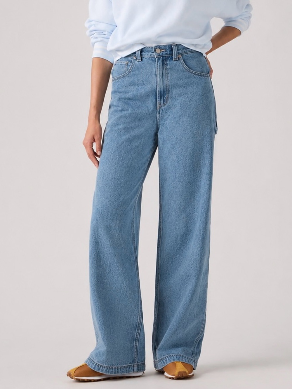 NWT Levi's Cinch Baggy Carpenter High-Rise Wide Leg Jeans Medium Wash 28x31